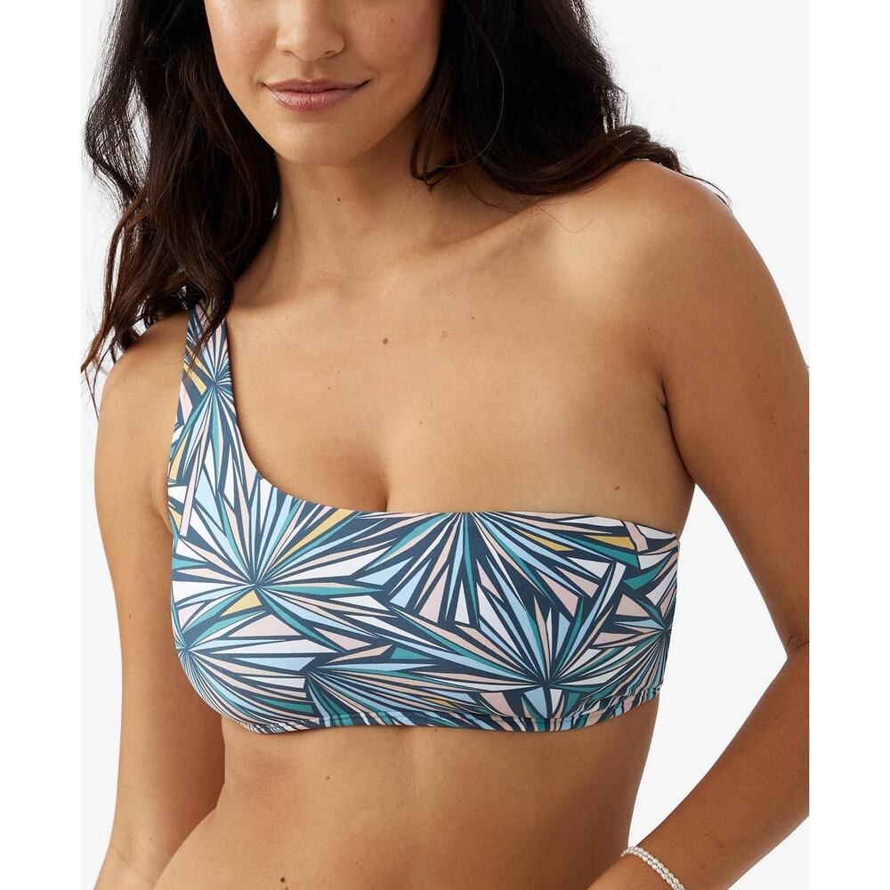O'Neill One Shoulder Bikini Top – Shades Blues w/ Accents Swimwear Sz Small NWT